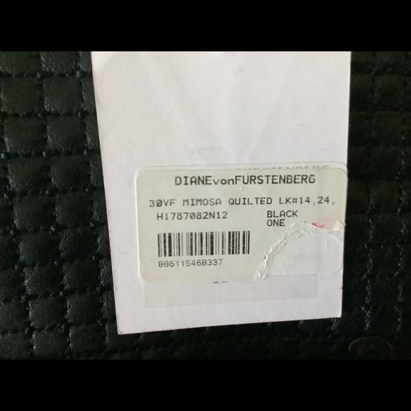 ❌SOLD DVF Mimosa Quilted Ted Shoulder Luxury Bag Black With Gold Chain NWT - Picture 11 of 13